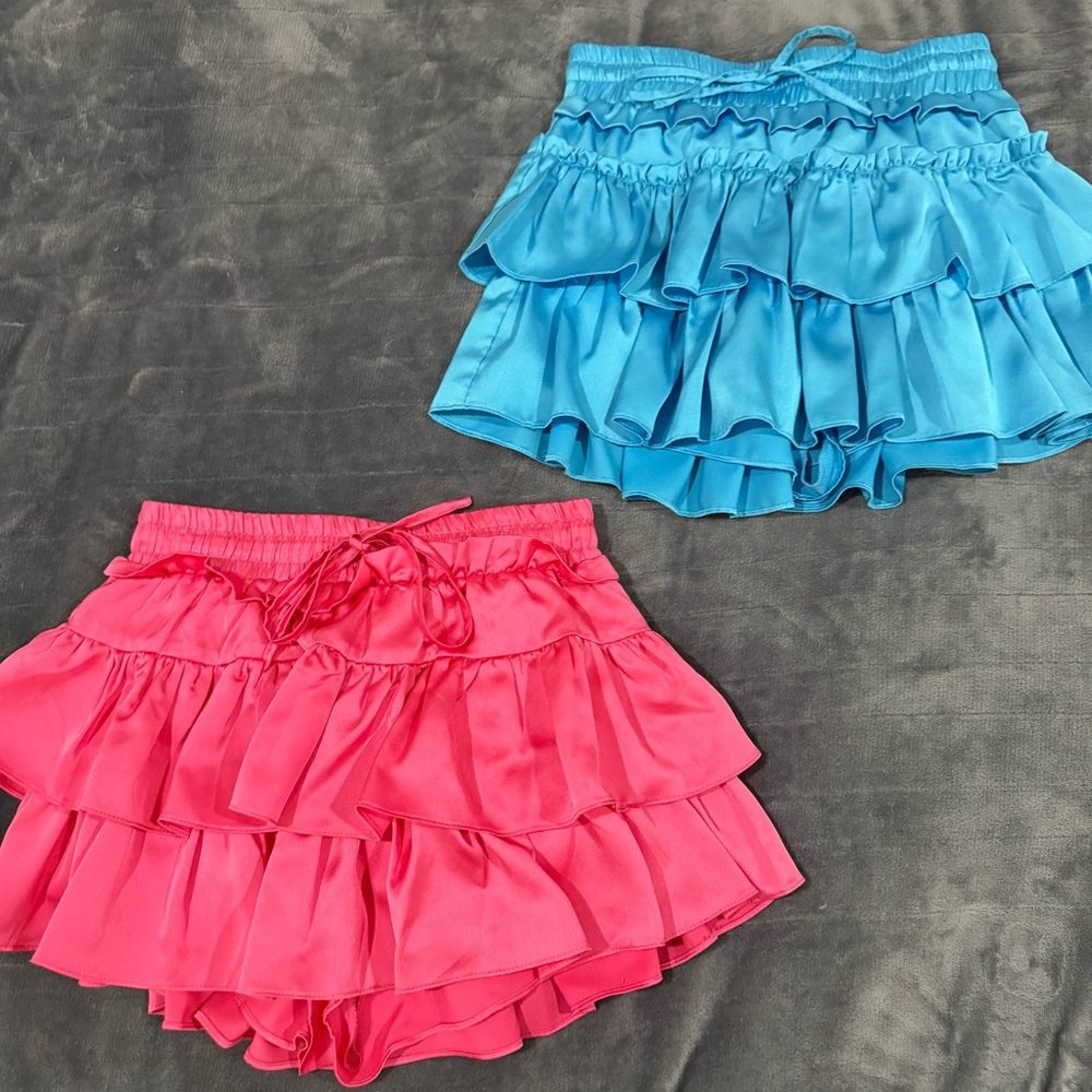 Pink and Blue Ruffled Skirts